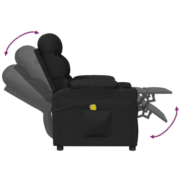 vidaXL eldrevet massagestol stof sort