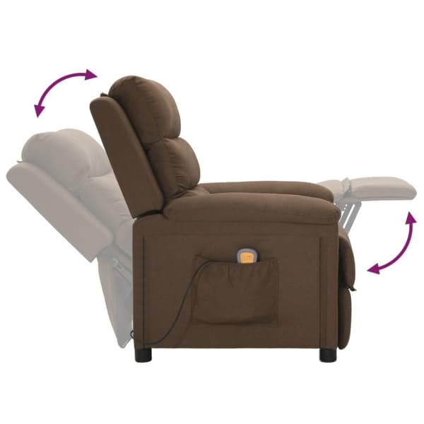 vidaXL massagestol stof brun