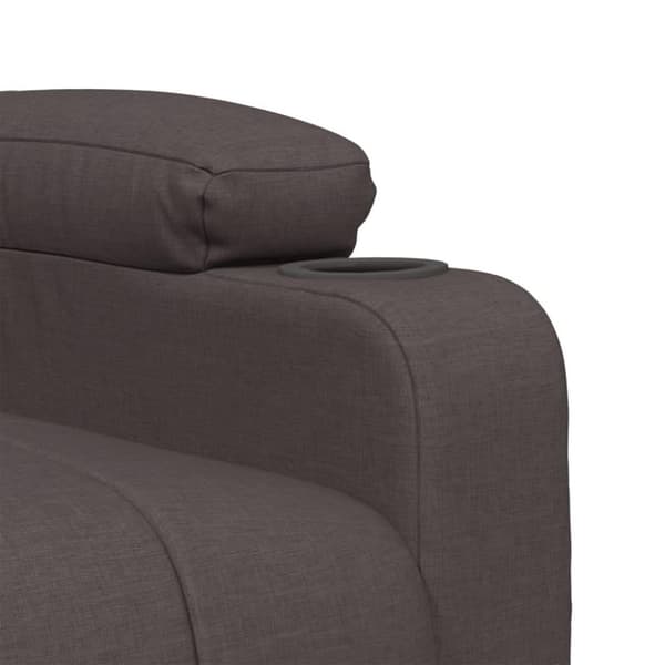 vidaXL Elektrisk massagefåtölj mörkbrun tyg