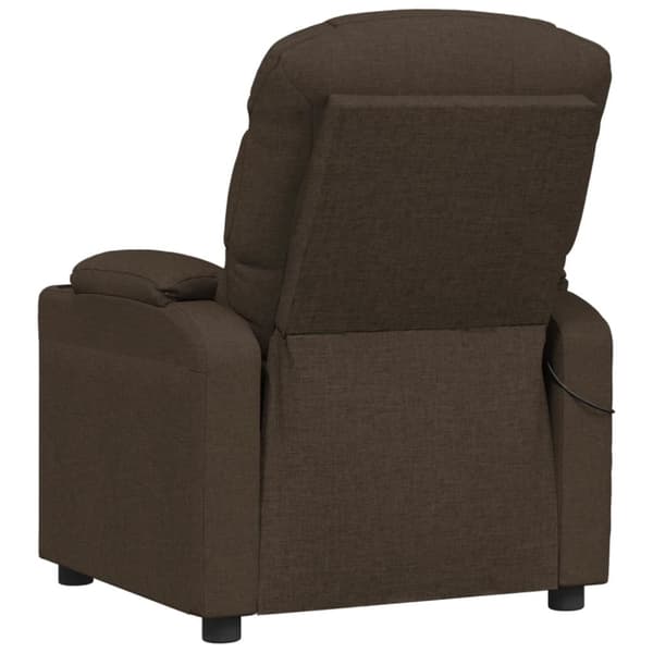 vidaXL Massagefåtölj mörkbrun tyg