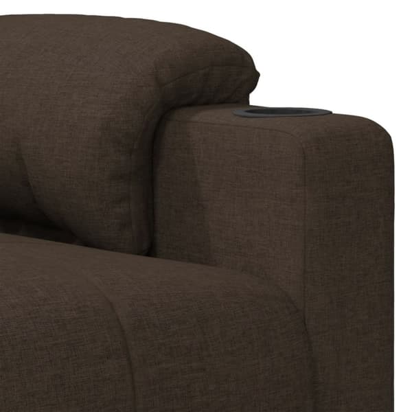 vidaXL Massagefåtölj mörkbrun tyg