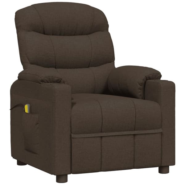 vidaXL Massagefåtölj mörkbrun tyg