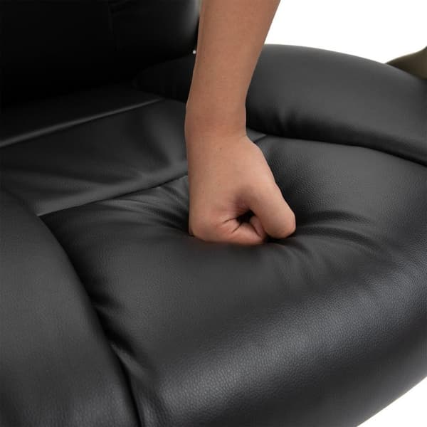 Rootz drejestol - sort - læder, nylon, metal - 22,83 cm x 27,55 cm x 48,81 cm