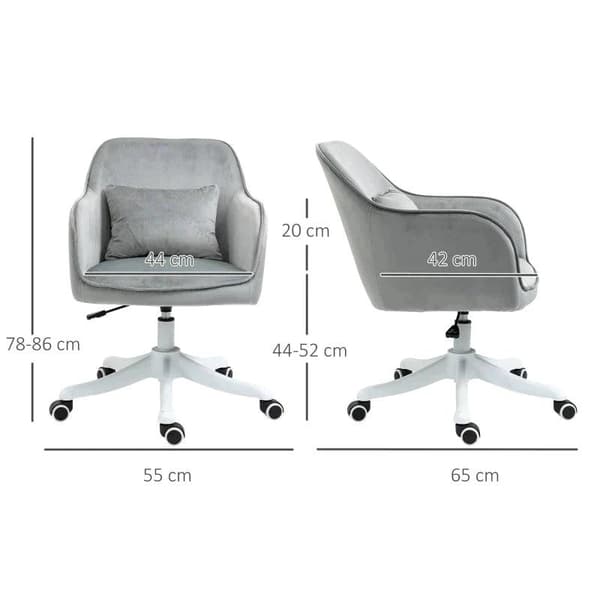 Rootz Massage Kontorsstol - Kontorsstol - Stol - Höjdjusterbar - Grå - 55 cm x 65 cm x 89 cm