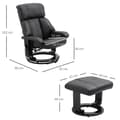 Miniatyrbild 3 av 5: Rootz Relaxation Lounger med liggfunktion - Massagestol - Tv-stol - Liggstol - Ergonomisk stol - Fåtölj med pall - Svart - 76 x 80 x 102 cm