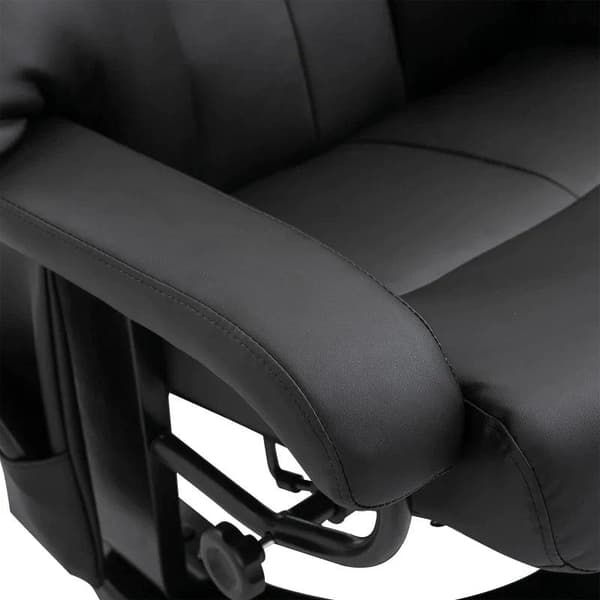 Rootz Relaxation Lounger med liggfunktion - Massagestol - Tv-stol - Liggstol - Ergonomisk stol - Fåtölj med pall - Svart - 76 x 80 x 102 cm