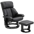 Miniatyrbild 1 av 5: Rootz Relaxation Lounger med liggfunktion - Massagestol - Tv-stol - Liggstol - Ergonomisk stol - Fåtölj med pall - Svart - 76 x 80 x 102 cm