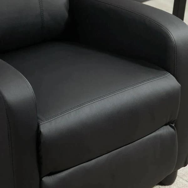 Rootz Massagestol - Afslapningsstol - Tv-stol med massagefunktion - Liggefunktion - Ryglæn 2-punkts massage - PU-skum - Sort - 68 x 88 x 98 cm