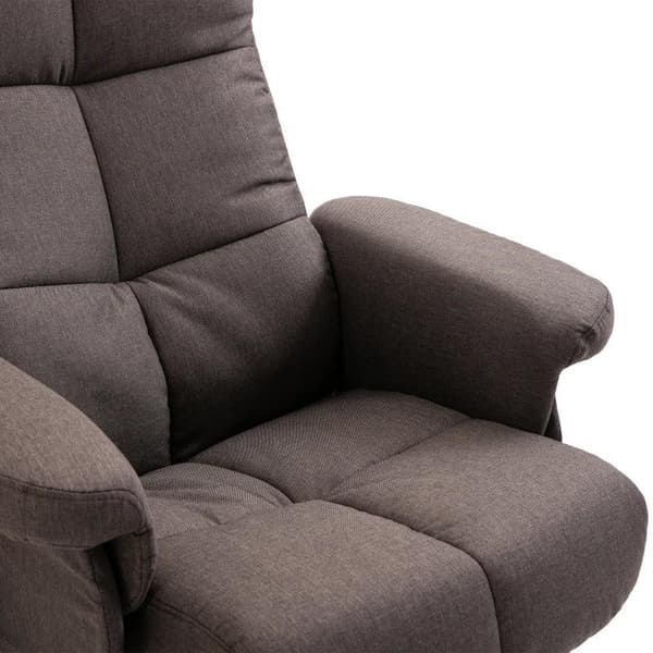 Rootz Massagestol - Hvilestol med fodskammel - Liggefunktion - Tv-stol med massagefunktion - Polyester - Brun - 80 x 86 x 99 cm
