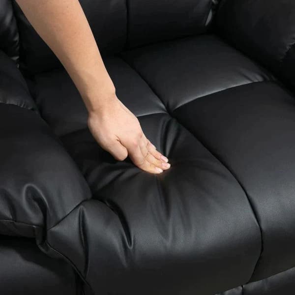 Rootz Massagestol - Afslapningsstol - 8 Vibrationspunkter - Liggefunktion - Imiteret læder - Sort - 94 x 99 x 99 cm