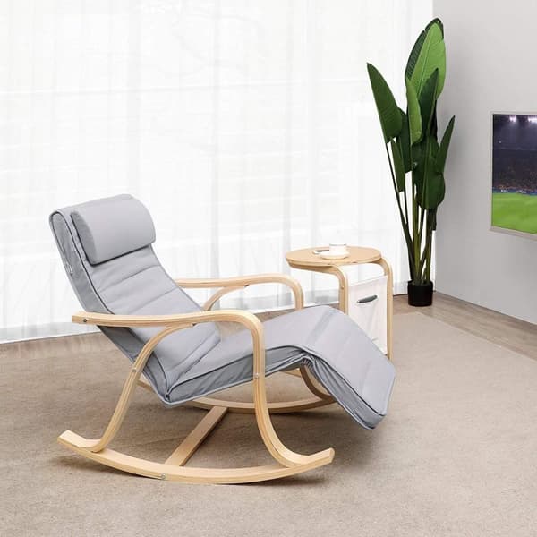 Rootz gyngestol - Relax stol - 5-vejs justerbar lægstøtte - Lænestole - Grå - 67 x 125 x 91 cm