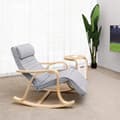 Miniatyrbillede 2 af 4: Rootz gyngestol - Relax stol - 5-vejs justerbar lægstøtte - Lænestole - Grå - 67 x 125 x 91 cm