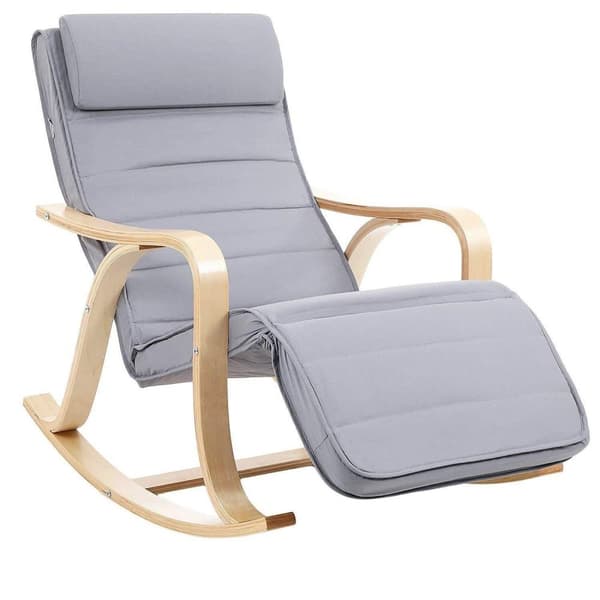 Rootz gyngestol - Relax stol - 5-vejs justerbar lægstøtte - Lænestole - Grå - 67 x 125 x 91 cm