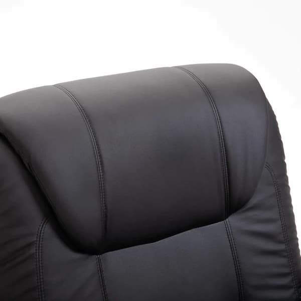 Rootz Massagestol - Stand-up Aid - Elektrisk biografstol - 8 Vibrationspunkter - Varmefunktion - Fodstøtte - Kunstlæder - Sort - 93L x 95W x 106H cm