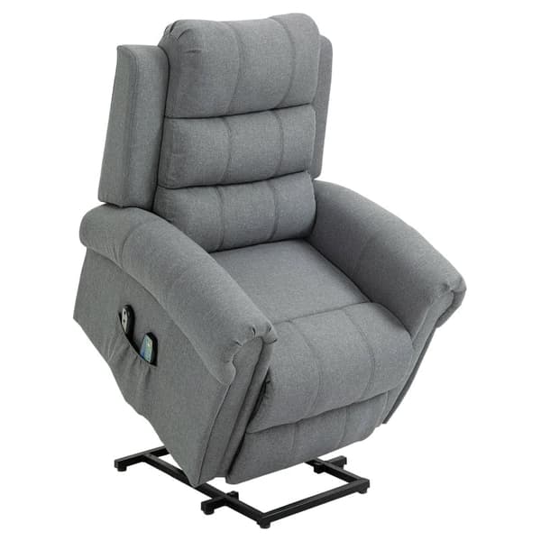 Rootz Elektrisk ståstol - Massagestol - Elektrisk løftestol - Afslapningsstol - Terapeutisk massagestol - Fjernbetjeningsstol - Hørgrå - 98 X 96 X 105