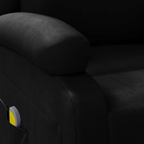vidaXL Massagefåtölj svart konstläder
