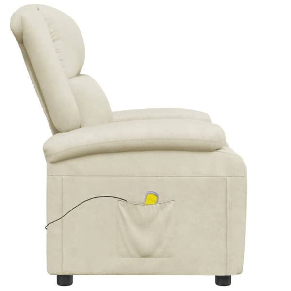 vidaXL Massagefåtölj gräddvit konstläder