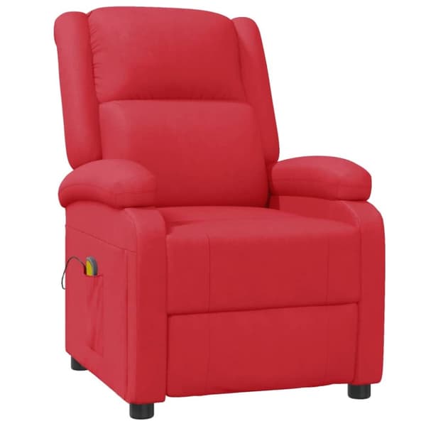 vidaXL Massagefåtölj röd konstläder