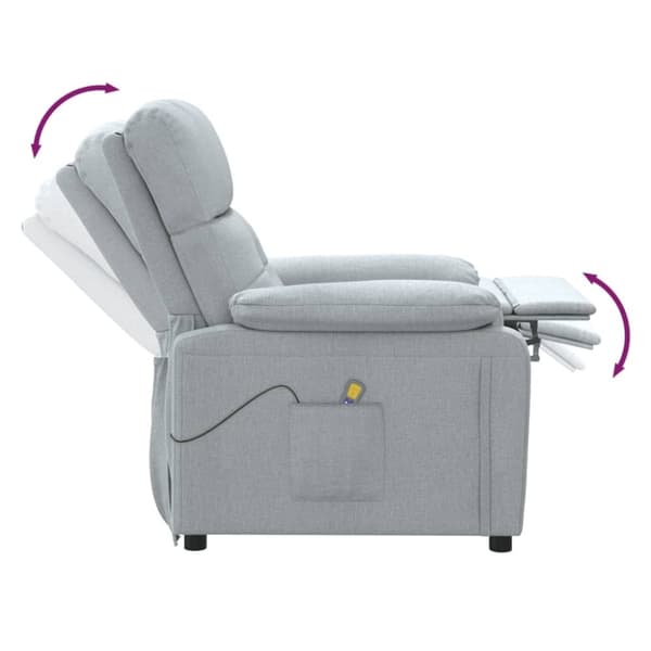 vidaXL massagestol stof lysegrå