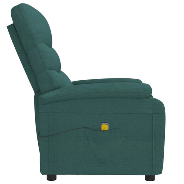 vidaXL Massagefåtölj mörkgrön tyg