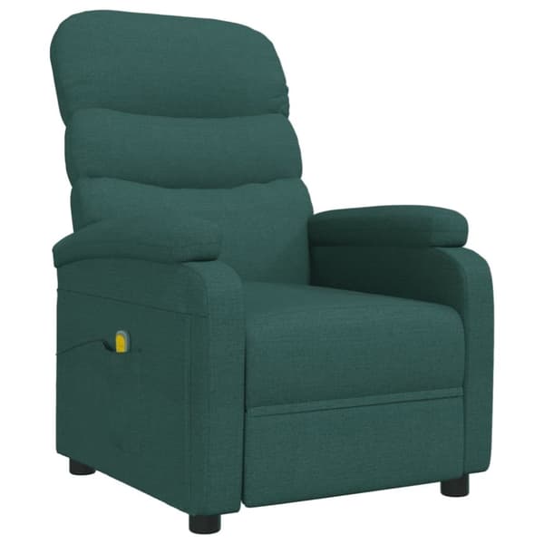 vidaXL Massagefåtölj mörkgrön tyg