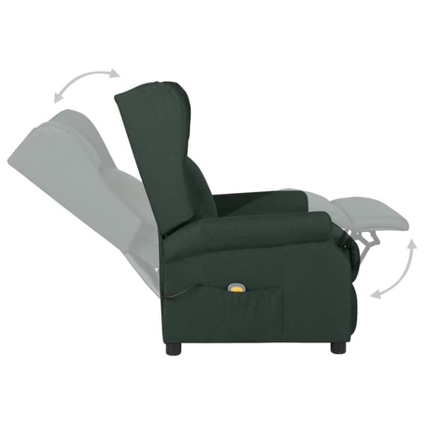 vidaXL massagestol stof mørkegrøn