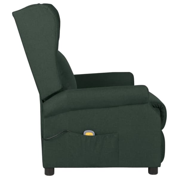 vidaXL Massagefåtölj mörkgrön tyg