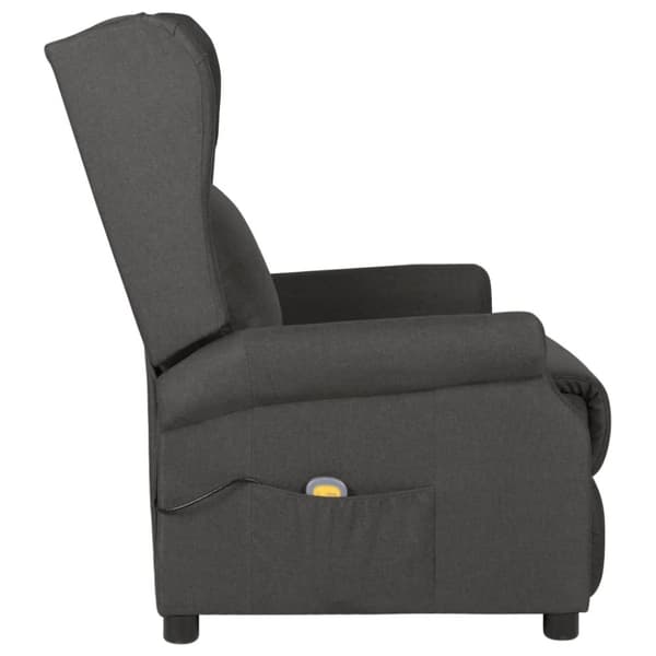 vidaXL Massagefåtölj mörkgrå tyg