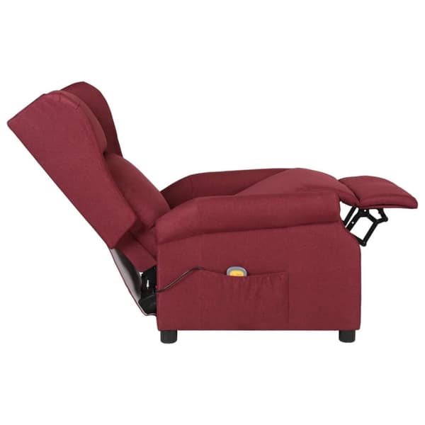 vidaXL massagestol stof vinrød