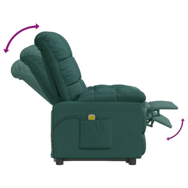 vidaXL massagestol stof mørkegrøn