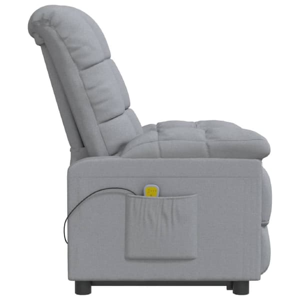 vidaXL Massagefåtölj ljusgrå tyg