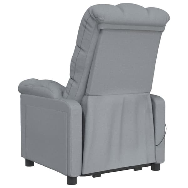 vidaXL Massagefåtölj ljusgrå tyg