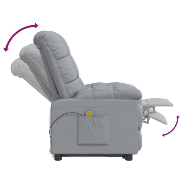 vidaXL massagestol stof lysegrå