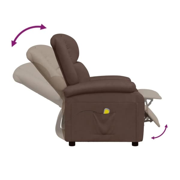 vidaXL Massagefåtölj brun konstläder