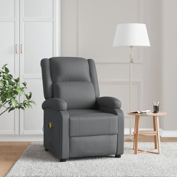 vidaXL massagestol kunstlæder grå