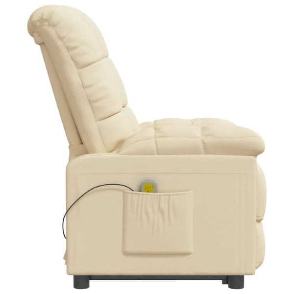 vidaXL massagestol stof cremefarvet
