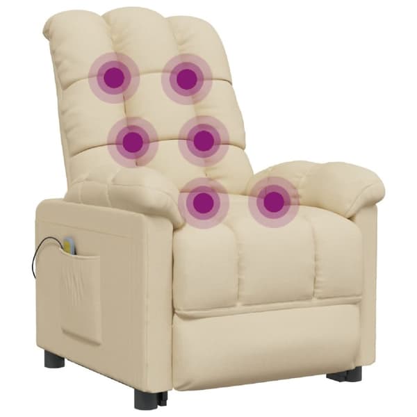 vidaXL massagestol stof cremefarvet