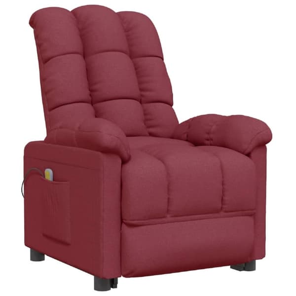 vidaXL massagestol stof vinrød