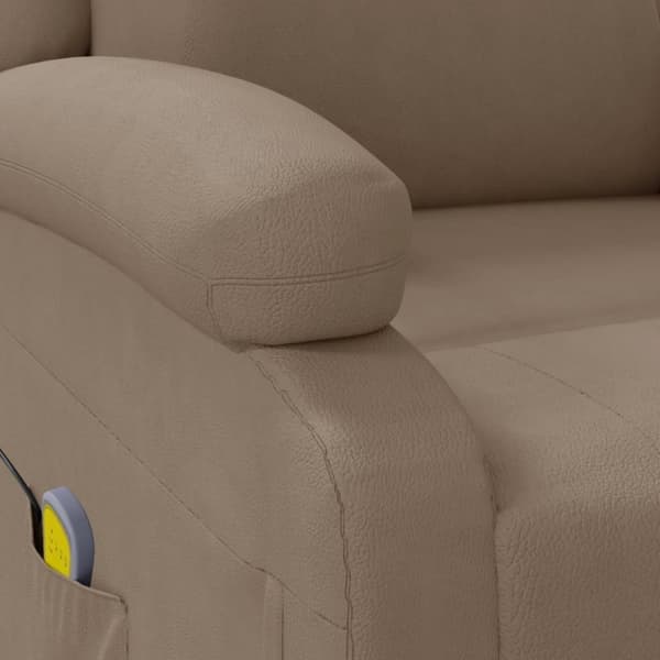 vidaXL Massagefåtölj cappuccino konstläder