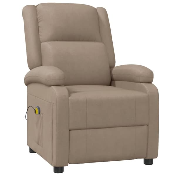 vidaXL Massagefåtölj cappuccino konstläder