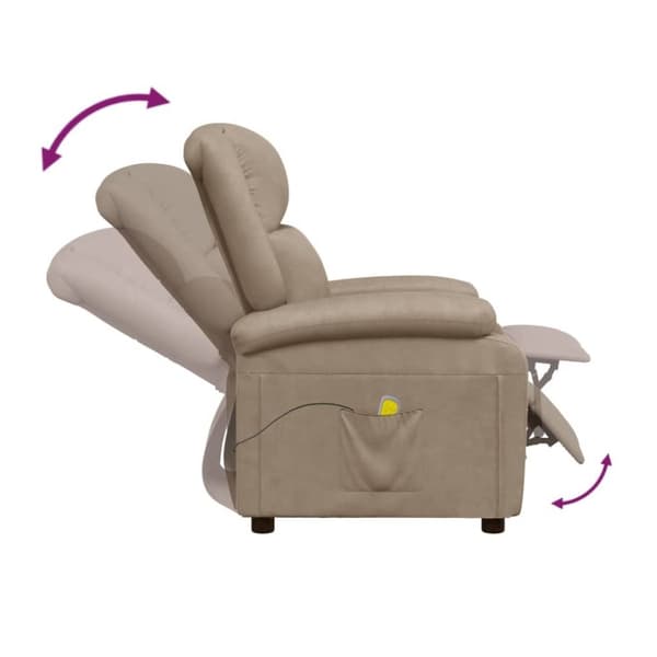 vidaXL massagestol kunstlæder cappuccinofarvet