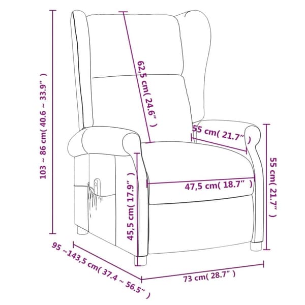 vidaXL massagestol stof sort