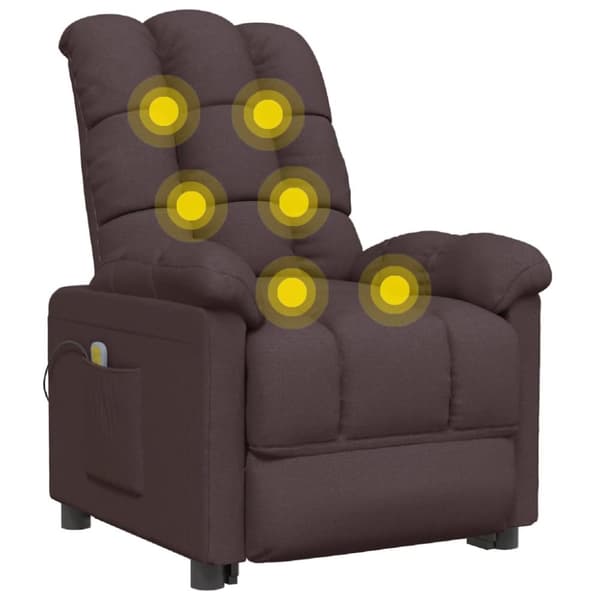 vidaXL massagestol stof mørkebrun