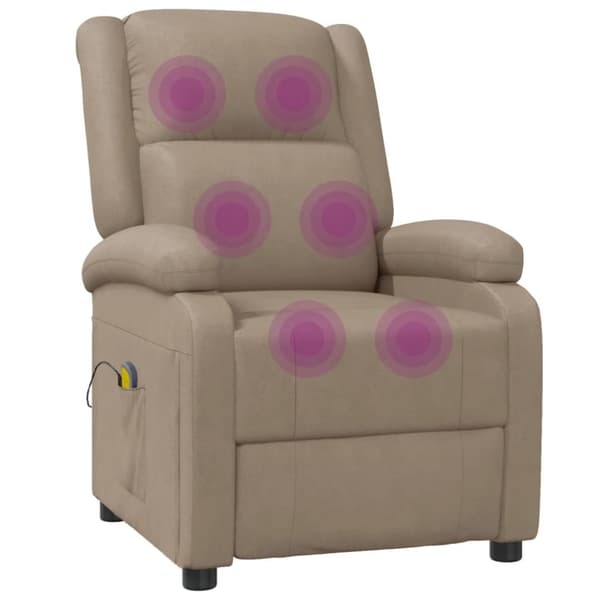 vidaXL Massagefåtölj cappuccino konstläder