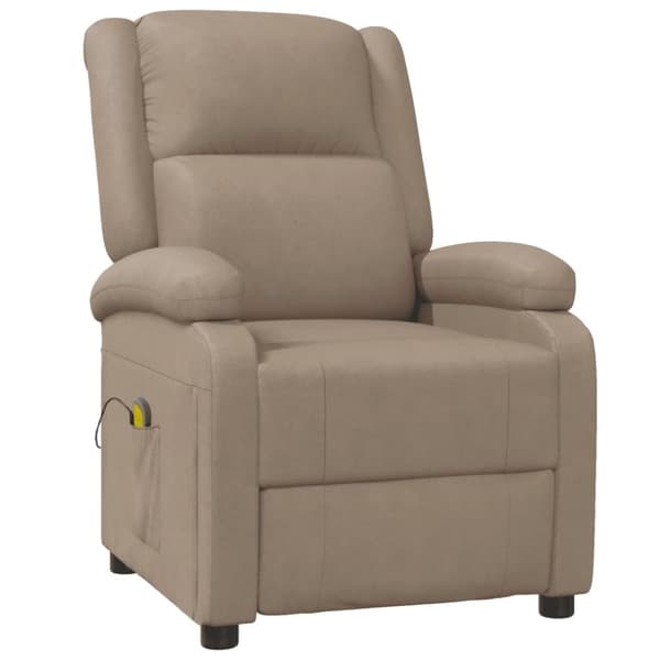 vidaXL Massagefåtölj cappuccino konstläder