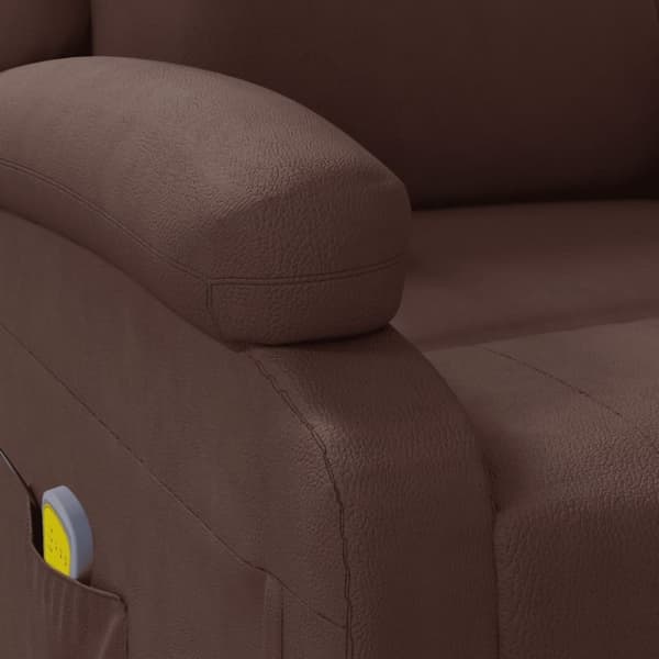 vidaXL Massagefåtölj brun konstläder