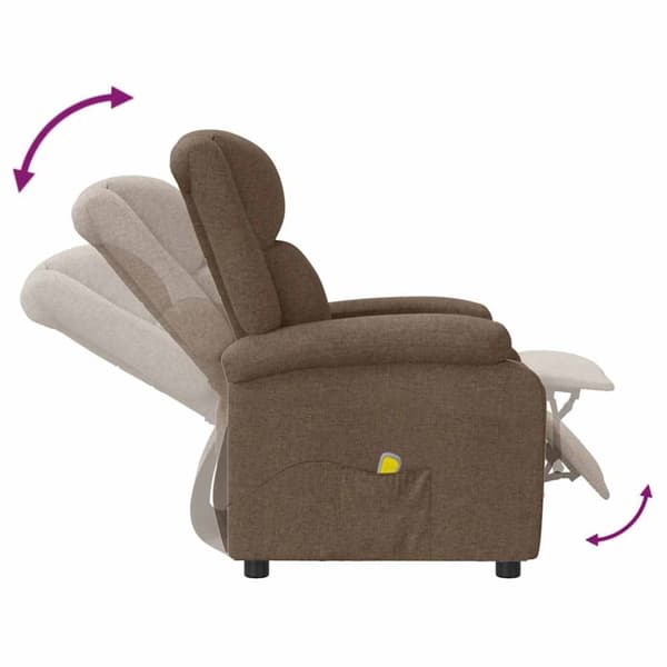 vidaXL Massagefåtölj brun tyg