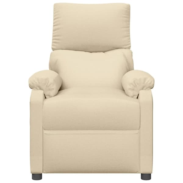vidaXL Massagefåtölj gräddvit tyg
