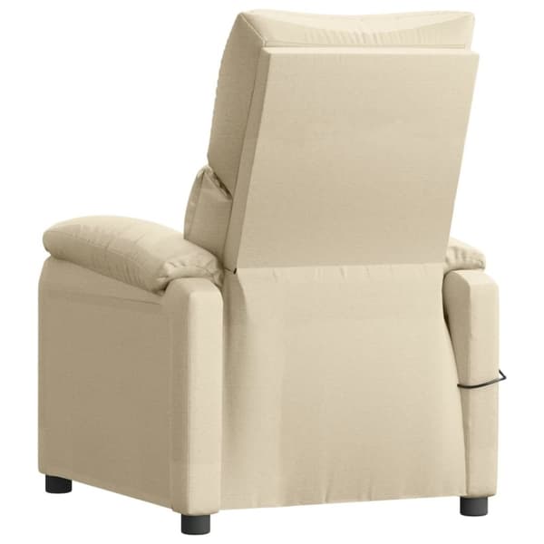 vidaXL Massagefåtölj gräddvit tyg