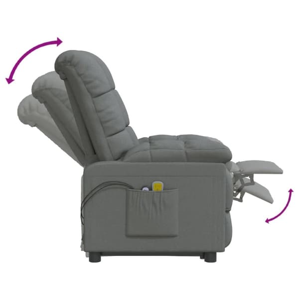 Elektrisk massagefåtölj mörkgrå tyg